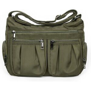 Women Army Green-m Nylon Water Resistant Anti Theft Crossbody Shoulder Bag